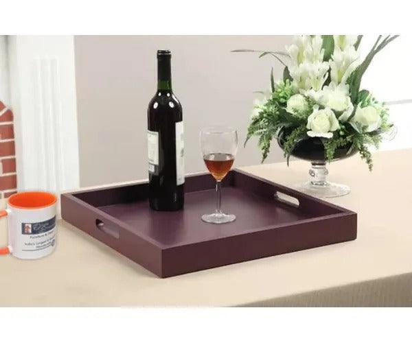 MDF wood serving tray in Blue colour