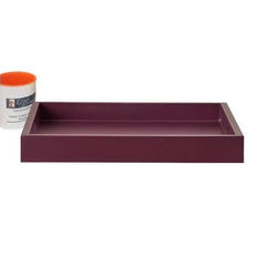 MDF wood serving tray on living room coffee table