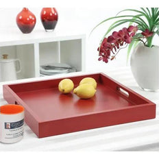 MDF wood tea and coffee serving tray - angled view