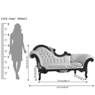 Radiant Teak Wood Handcrafted Deewan Chaise Lounge (Honey Finish Couch) - WoodenTwist