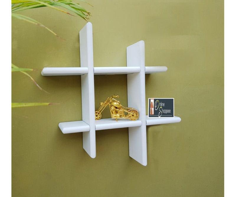 Wooden Criss Cross Floating Shelf - WoodenTwist