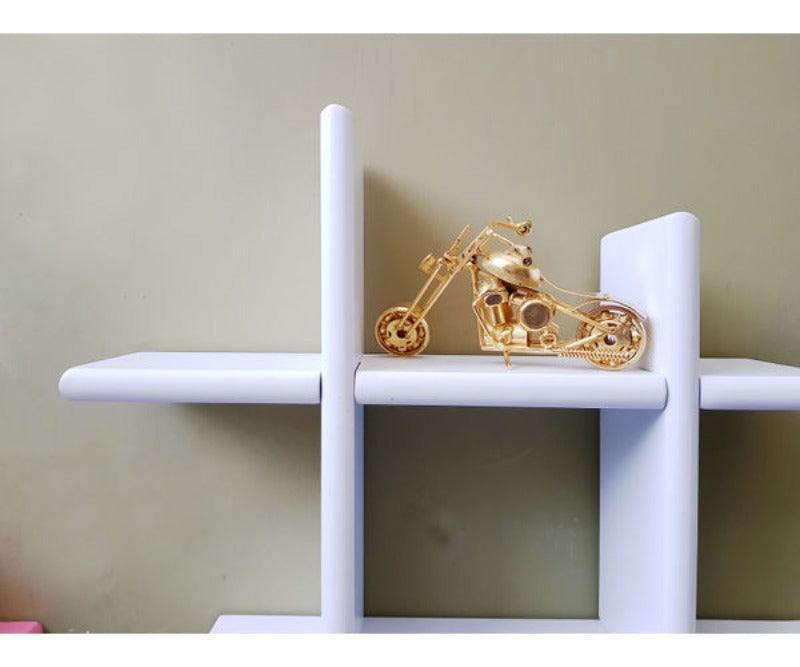 Criss Cross Floating Wall Shelf in a hallway