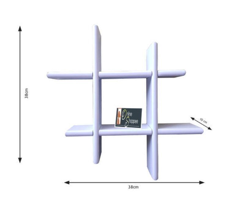 Criss Cross Floating Wall Shelf MDF wood construction detail