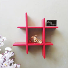 Criss Cross Floating Wall Shelf for living room and bedroom - WoodenTwist