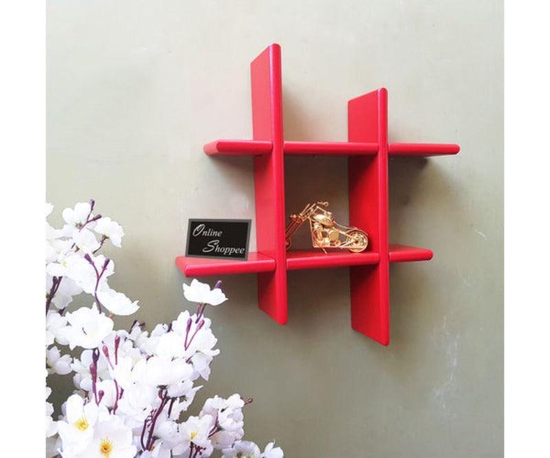 Criss Cross Floating Wall Shelf shelf compartment detail