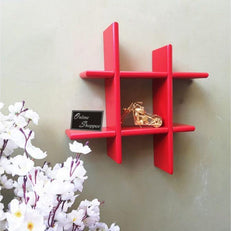 Criss Cross Floating Wall Shelf shelf compartment detail