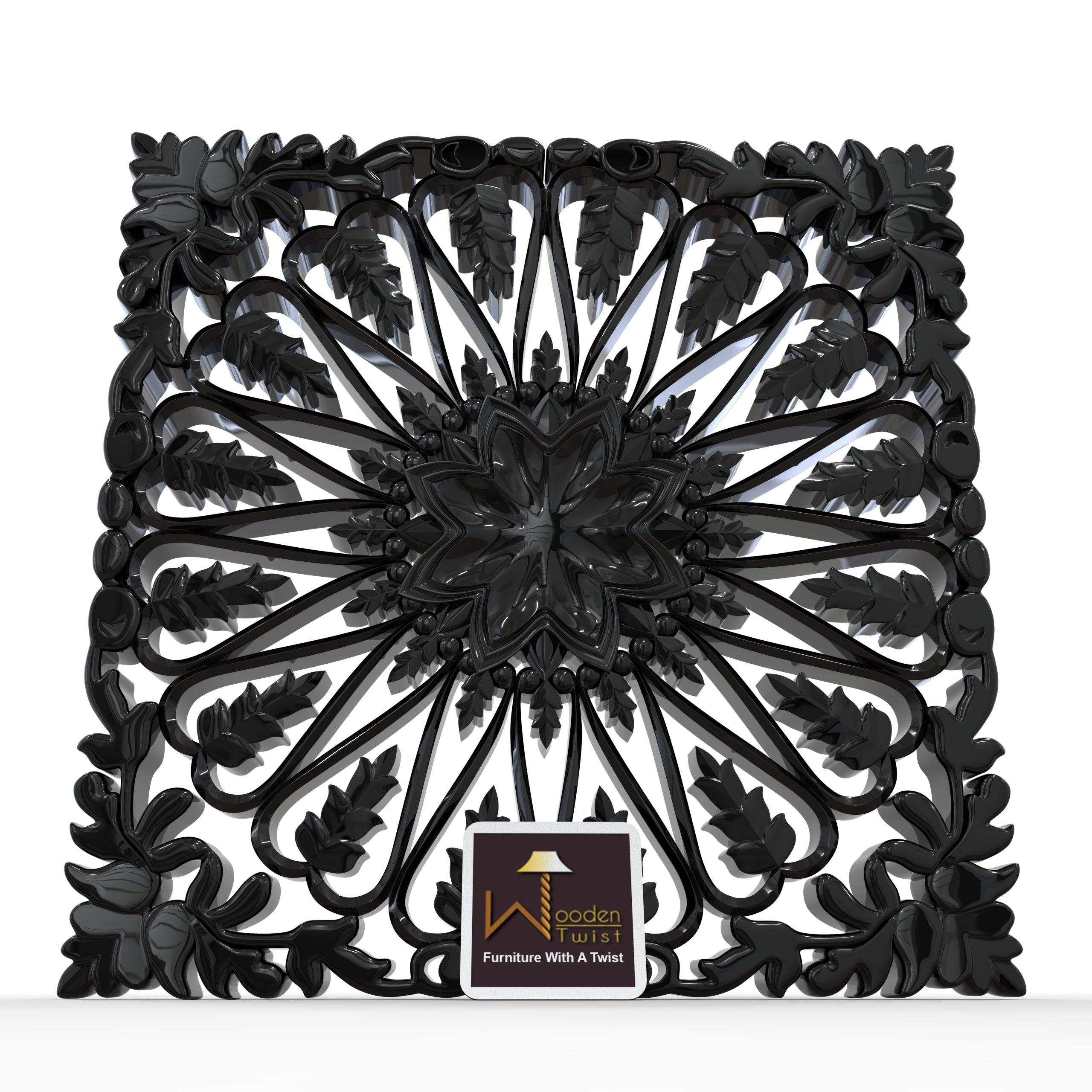 Chic Wood Hand Carved Wall Panel - WoodenTwist