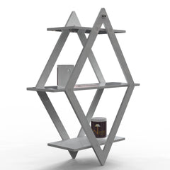 Rhombus Shelf Floating Wall Shelf For Living Room - WoodenTwist