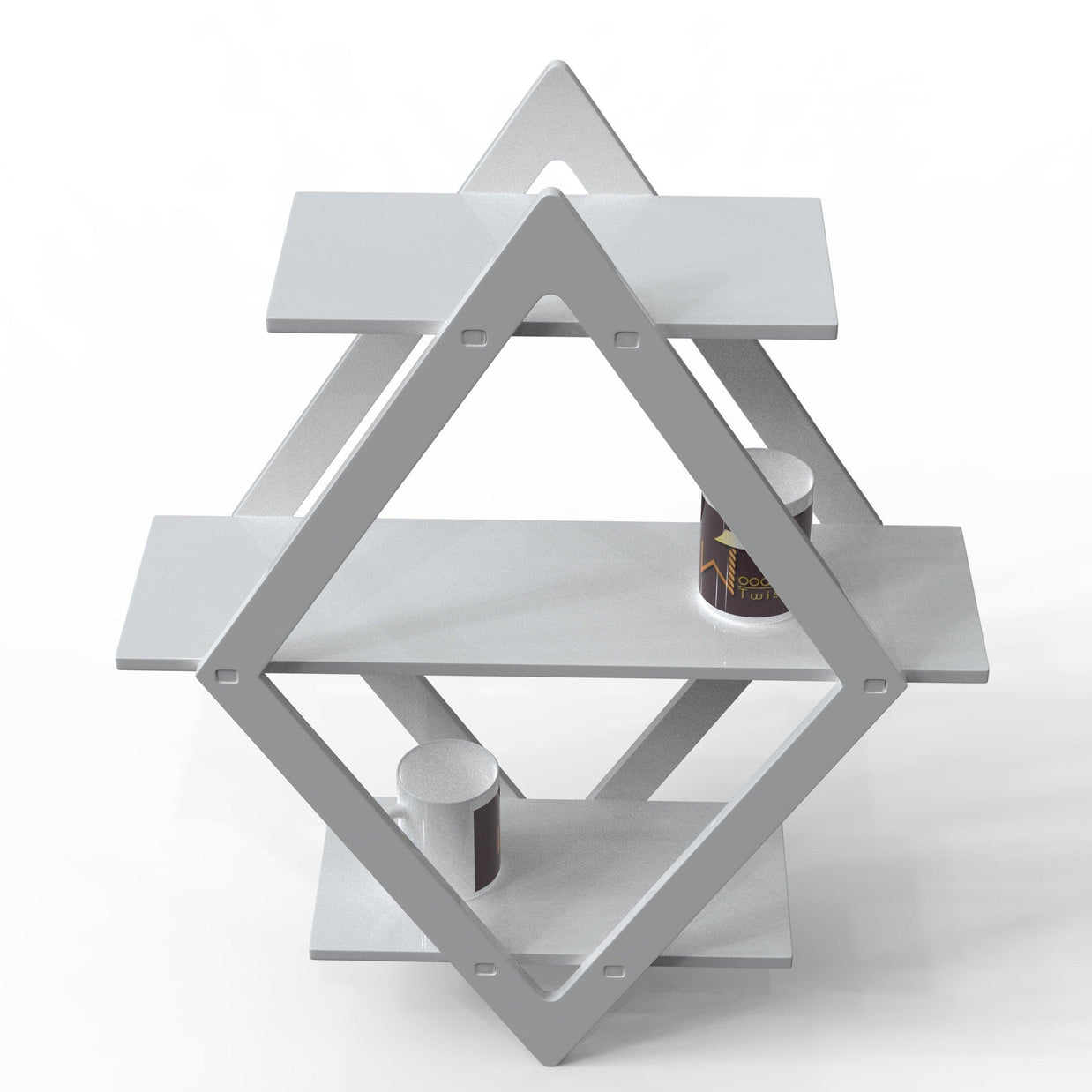 Rhombus Floating Wall Shelf for Living Room - angle view