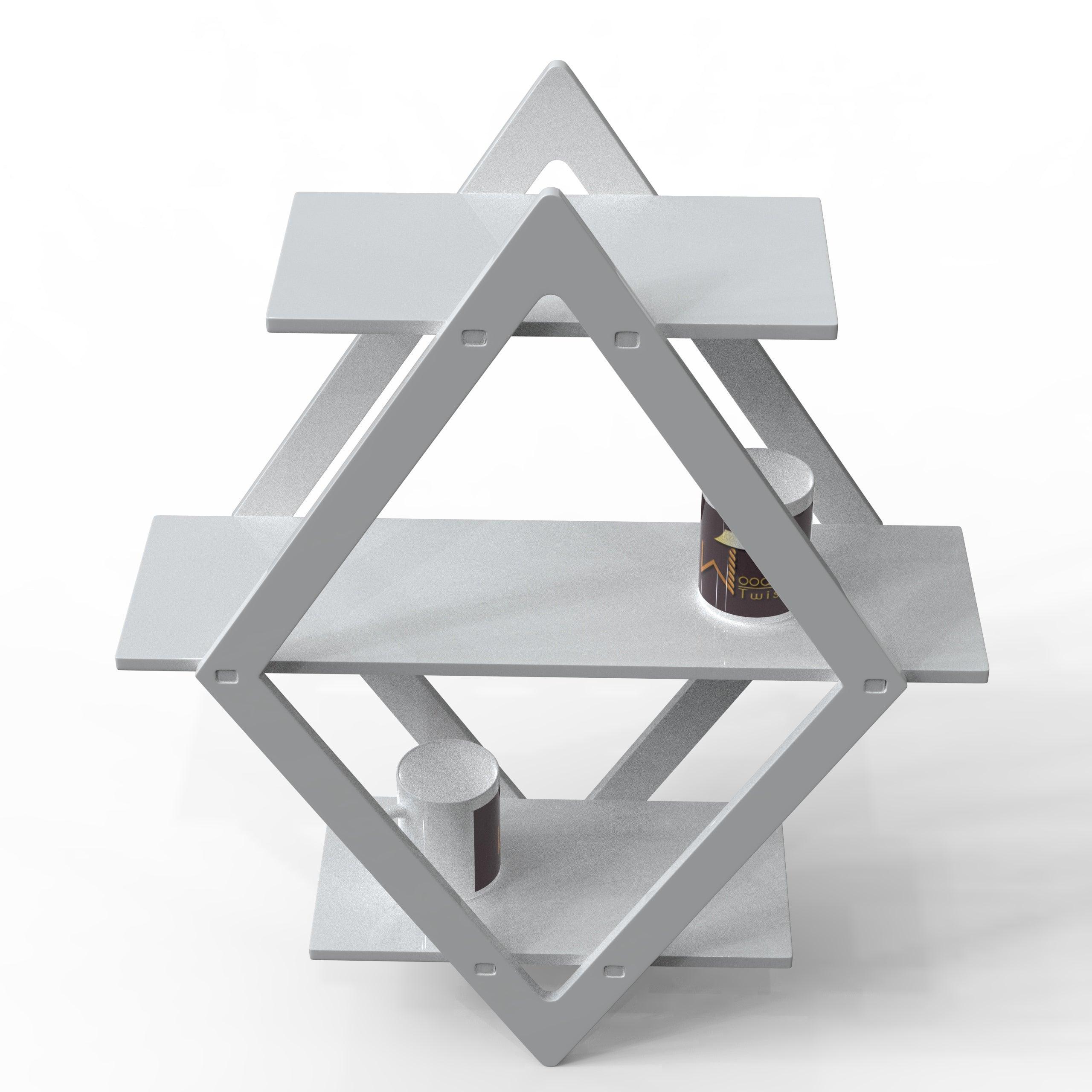 Rhombus Floating Wall Shelf for Living Room - angle view