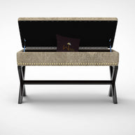 Rectangle Bench Storage in Ottoman Style, for Entryway or Living Room - WoodenTwist
