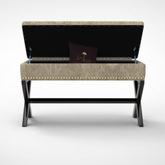 Rectangle Bench Storage in Ottoman Style, for Entryway or Living Room - WoodenTwist