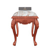 Elegant Hand Carved Teak Wood Stool in Premium Fabric