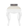 Lush Hand Carved Teak Wood Stool in Premium Fabric