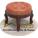 Foot Stool Round Ottoman Mid Century Foot Rest Cushion for Living Room - WoodenTwist