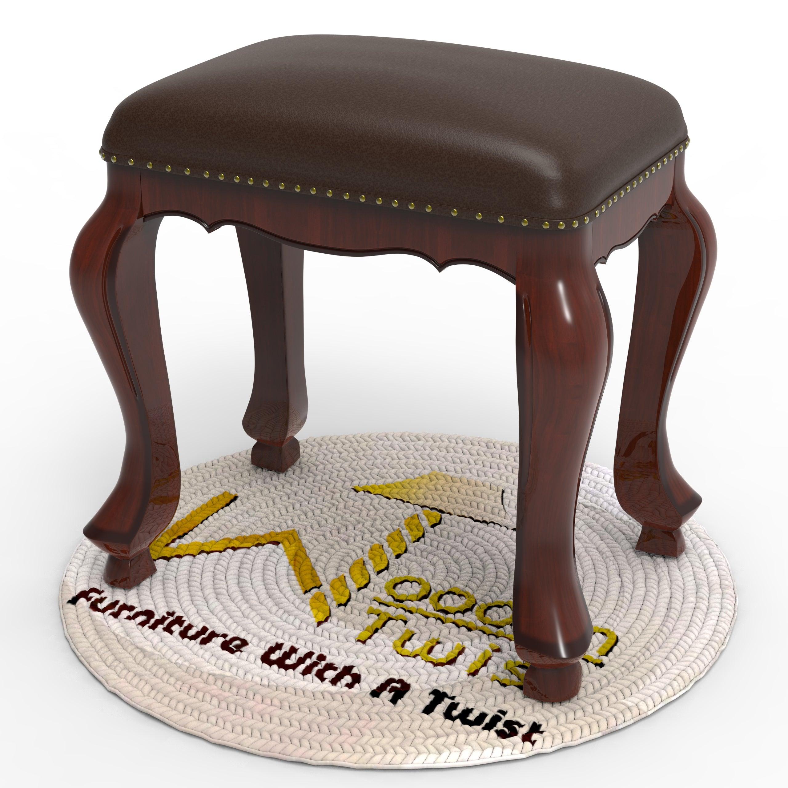 Hand Carved Teak Wood Stool - WoodenTwist