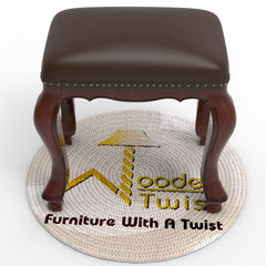 Hand Carved Teak Wood Stool - WoodenTwist