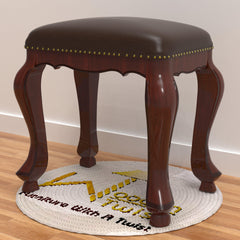 Hand Carved Teak Wood Stool - WoodenTwist