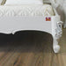 Super King Size Teak Wood Bed Hand Carved with Cushioned Design - WoodenTwist