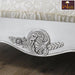 Silver Queen Size Teak Wood Bed Hand Carved with Cushioned Design - WoodenTwist