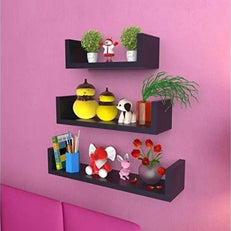 Wooden Handicraft Wall Decor Designer Wall Shelf Pack of 3 - WoodenTwist
