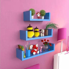 Wooden Handicraft Wall Decor Designer Wall Shelf Pack of 3 - WoodenTwist
