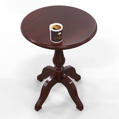 Teak Wood Round Carved Table Corner Side Table - WoodenTwist