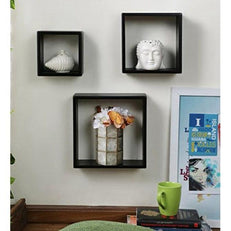 Square Nesting Wooden Floating Wall Shelves Set of 3 - WoodenTwist