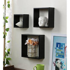 Square Nesting Wooden Floating Wall Shelves Set of 3 - WoodenTwist