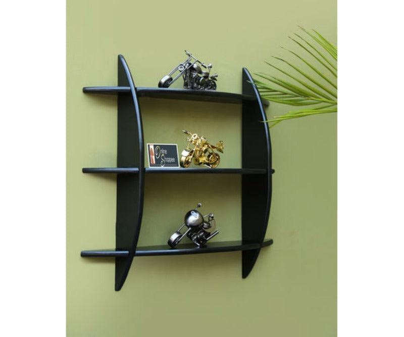 Wooden 3 Tier Floating Wall Shelves - WoodenTwist