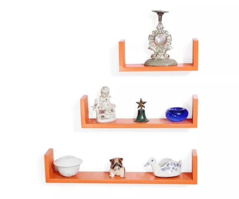 Wooden Handicraft Wall Decor Designer Wall Shelf Pack of 3 - WoodenTwist