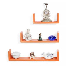 Wooden Handicraft Wall Decor Designer Wall Shelf Pack of 3 - WoodenTwist