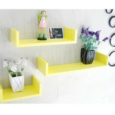 Wooden Handicraft Wall Decor Designer Wall Shelf Pack of 3 - WoodenTwist