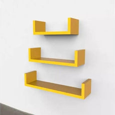 Wooden Handicraft Wall Decor Designer Wall Shelf Pack of 3 - WoodenTwist