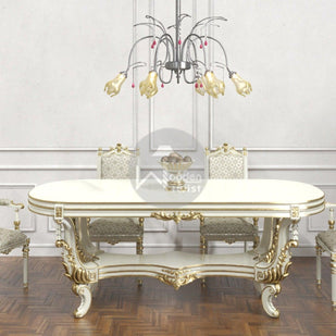 Royal Teak Wood 6 Seater Dining Table Set - WoodenTwist