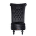 Wooden Wide Tufted Velvet High Back Throne Armless Chair with Storage (Black) - WoodenTwist
