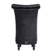 Wooden Wide Tufted Velvet High Back Throne Armless Chair with Storage (Black) - WoodenTwist