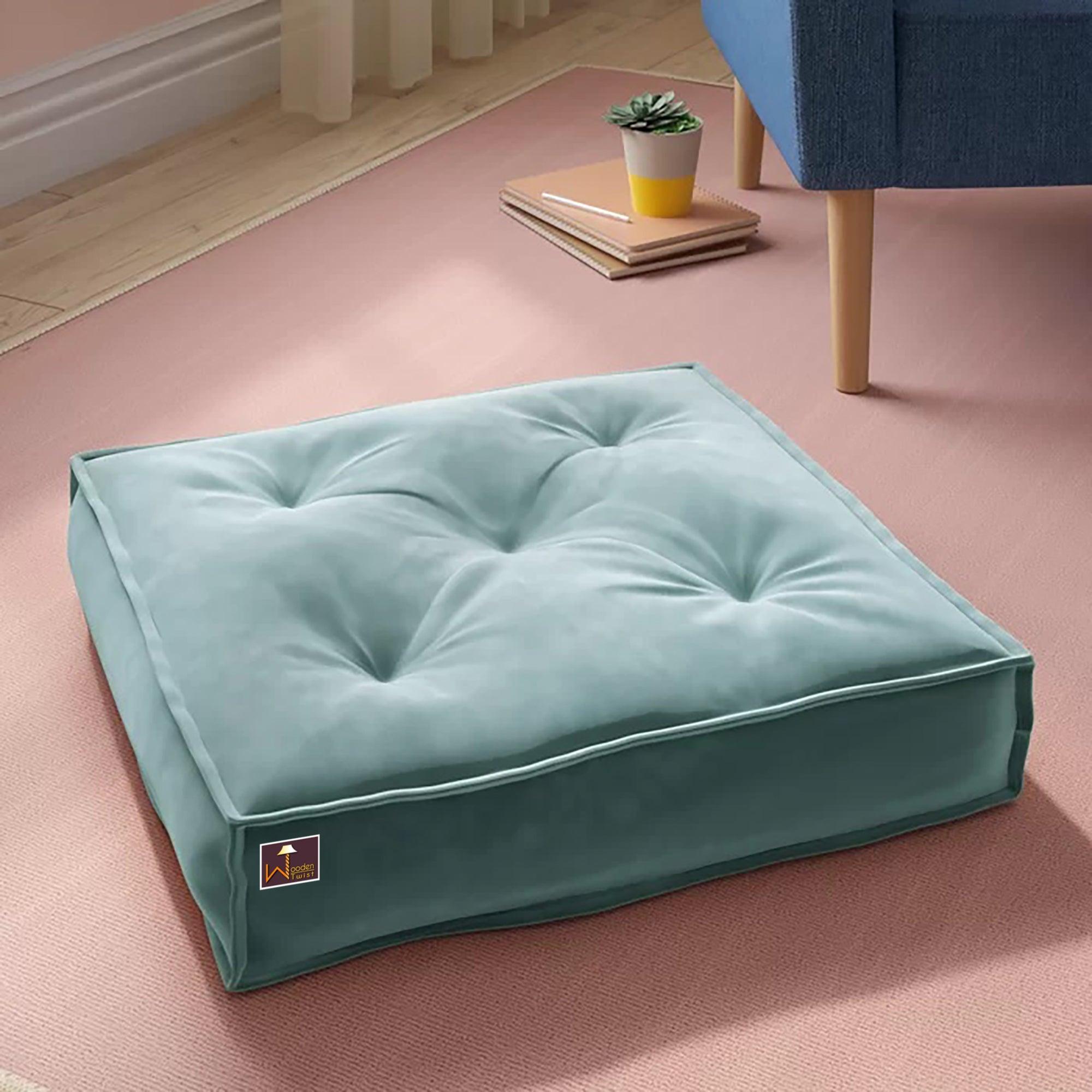 Fabrahome Square Shape Floor Pillow Comfort for Seating (Pack of 1) - WoodenTwist