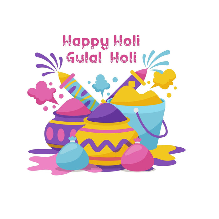 "Happy Holi, Gulal Holi"| Holi Party Special Wall Sticker - WoodenTwist