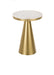 Richmen End Table Shiny Gold & White Marble - WoodenTwist