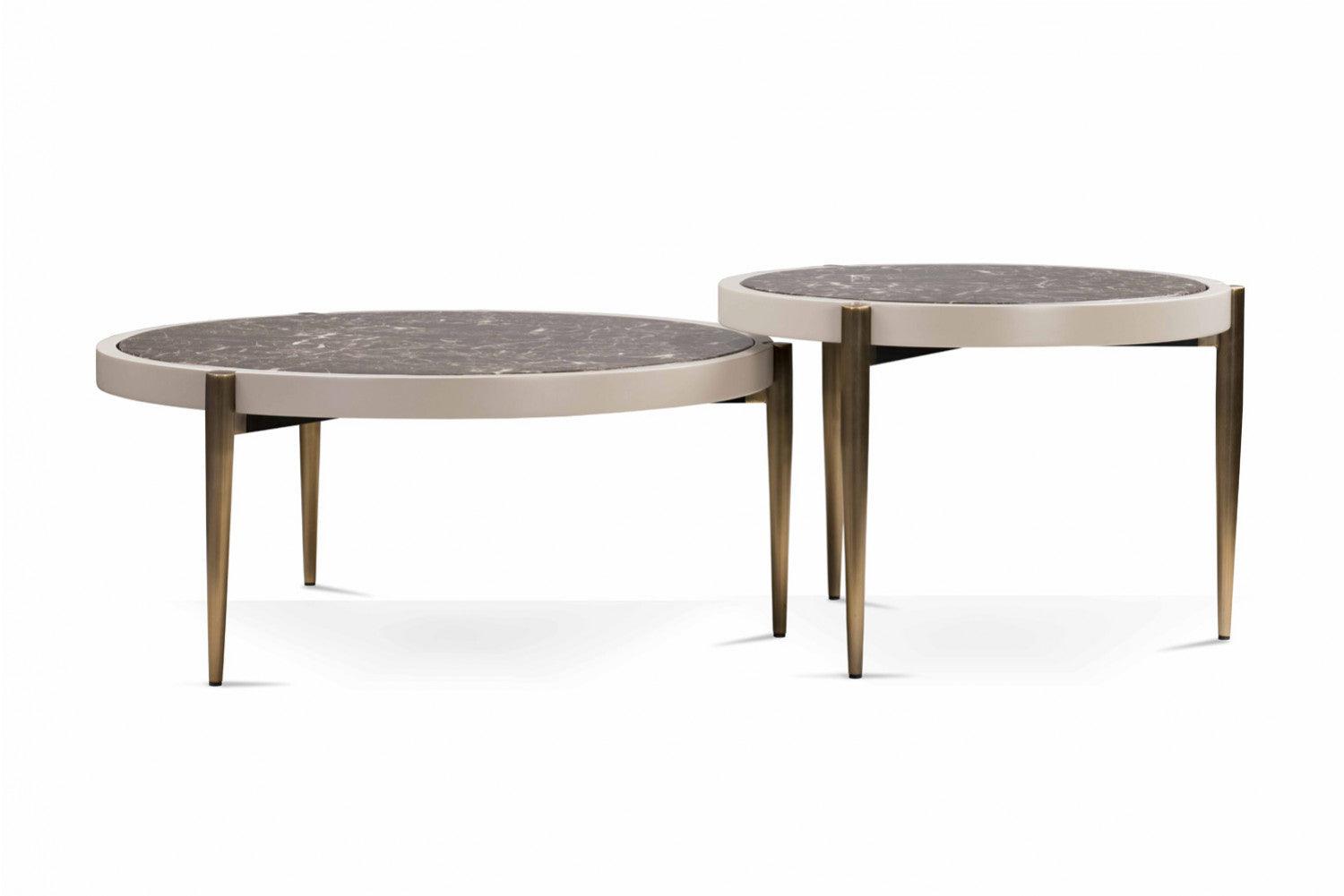 CISCA end table with brass and Brown finish - WoodenTwist