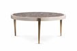 CISCA end table with brass and Brown finish - WoodenTwist