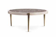 CISCA end table with brass and Brown finish - WoodenTwist