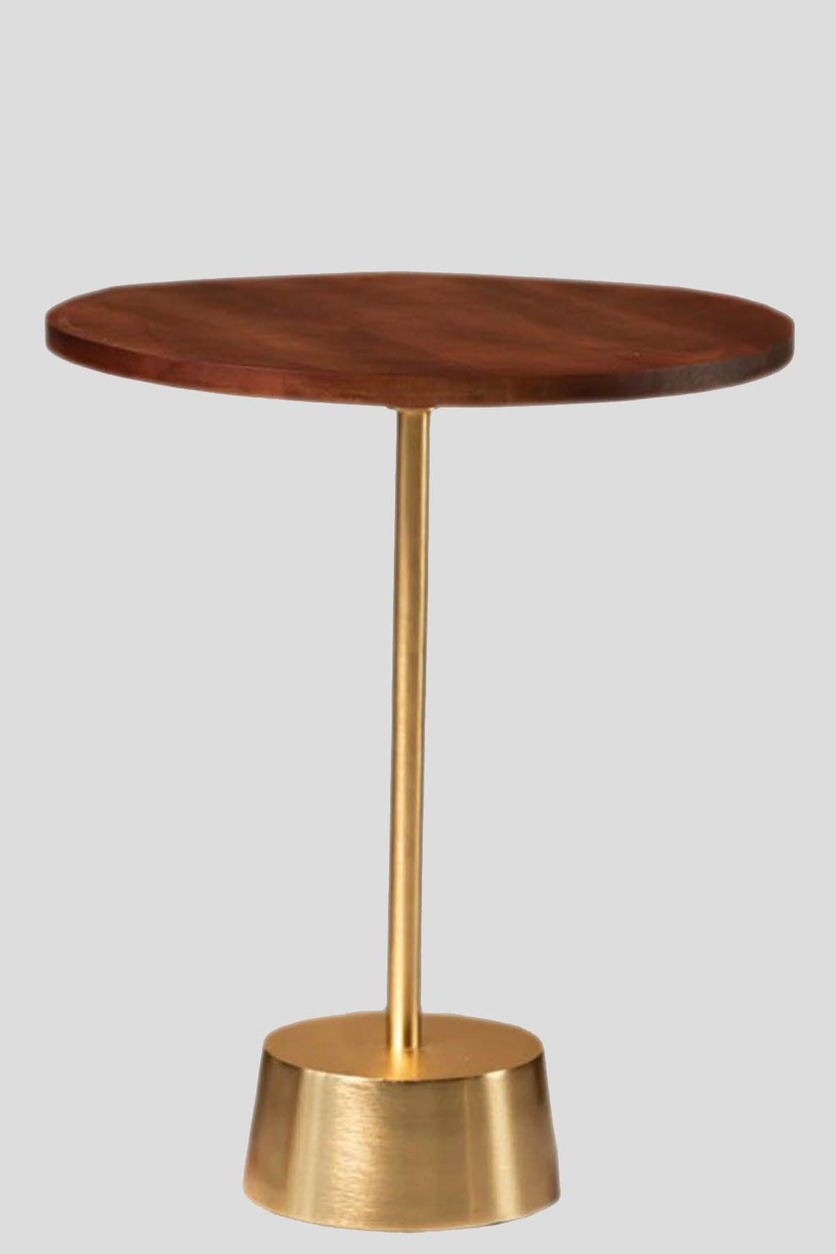 breeza end table with gold and wood top - WoodenTwist