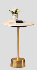 Breeza end table with gold and white top - WoodenTwist