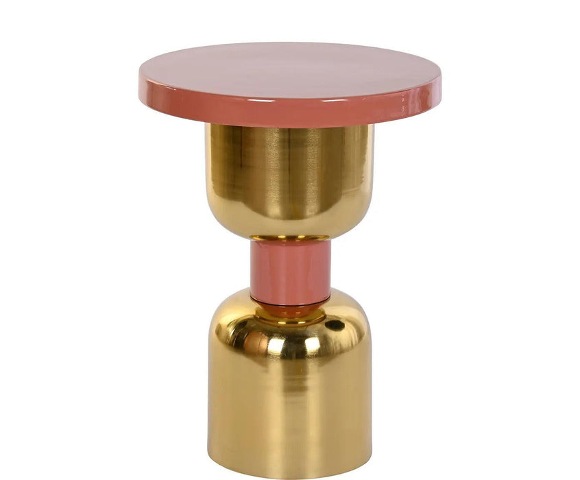 SHANKRA END TABLE WITH SHINY PINK/GOLD FINISH - WoodenTwist