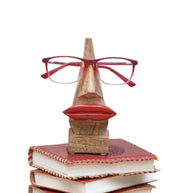 Handcrafted Wooden Nose Shaped Spectacle Holder - Product View 1