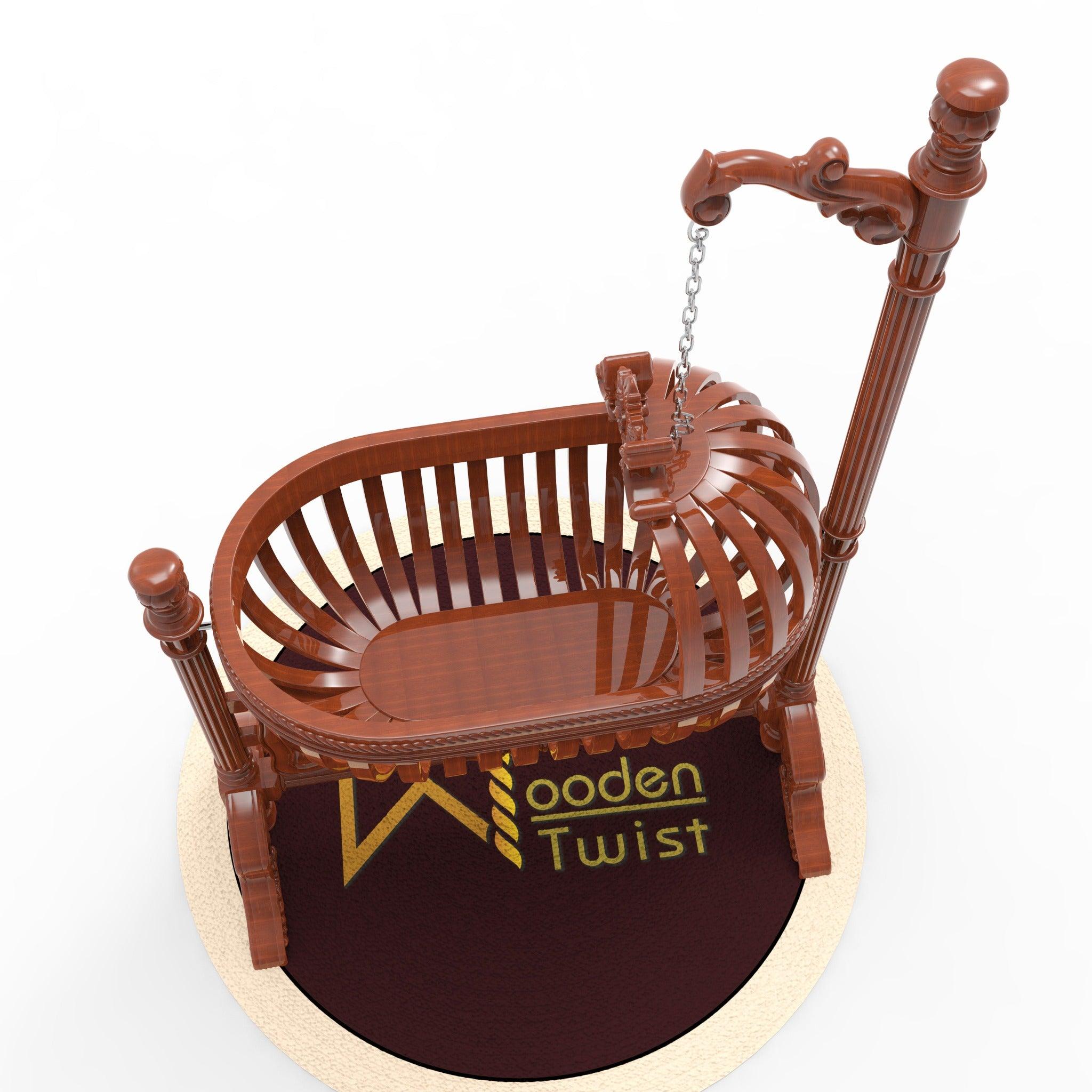 Royal Teak Wood Baby Cradle