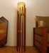 Bastian Wooden Floor Lamp with Brown Base and White Fabric Lampshade - WoodenTwist