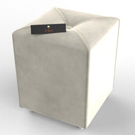 Stool for Living Room Soft Fabric Comfortable Cushion Ottoman Stool (Beige) - WoodenTwist
